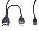 PremiumCord USB redukce kabel USB A/female+USB A/male - Micro USB/male OTG
