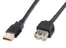 PremiumCord USB 2.0 kabel prodlužovací, A-A, 20cm černá