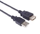 PremiumCord USB 2.0 kabel prodlužovací, A-A, 3m černá