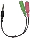 Genius ACC-100 , Redukce, zástrčka 3,5mm jack - 2x zásuvka 3,5mm jack, pro headsety, 24cm, černá