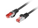 LANBERG Patch kabel CAT 6 S-FTP, AWG 26/7, LSZH, měď, černý, 0,5m