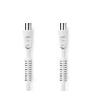Nedis CSGL40020WT10- Koaxiální Kabel 120 dB | IEC (Koax) Zástrčka - IEC (Koax) Zásuvka | 1 m | Bílá